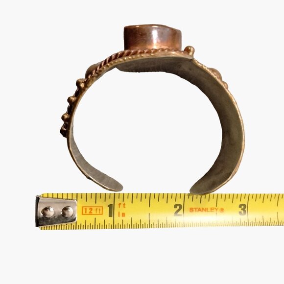 Ammonite Fossil Brass Silver Cuff Bracelet Boho Chic Jewelry Adjustable Unique - Picture 10 of 10